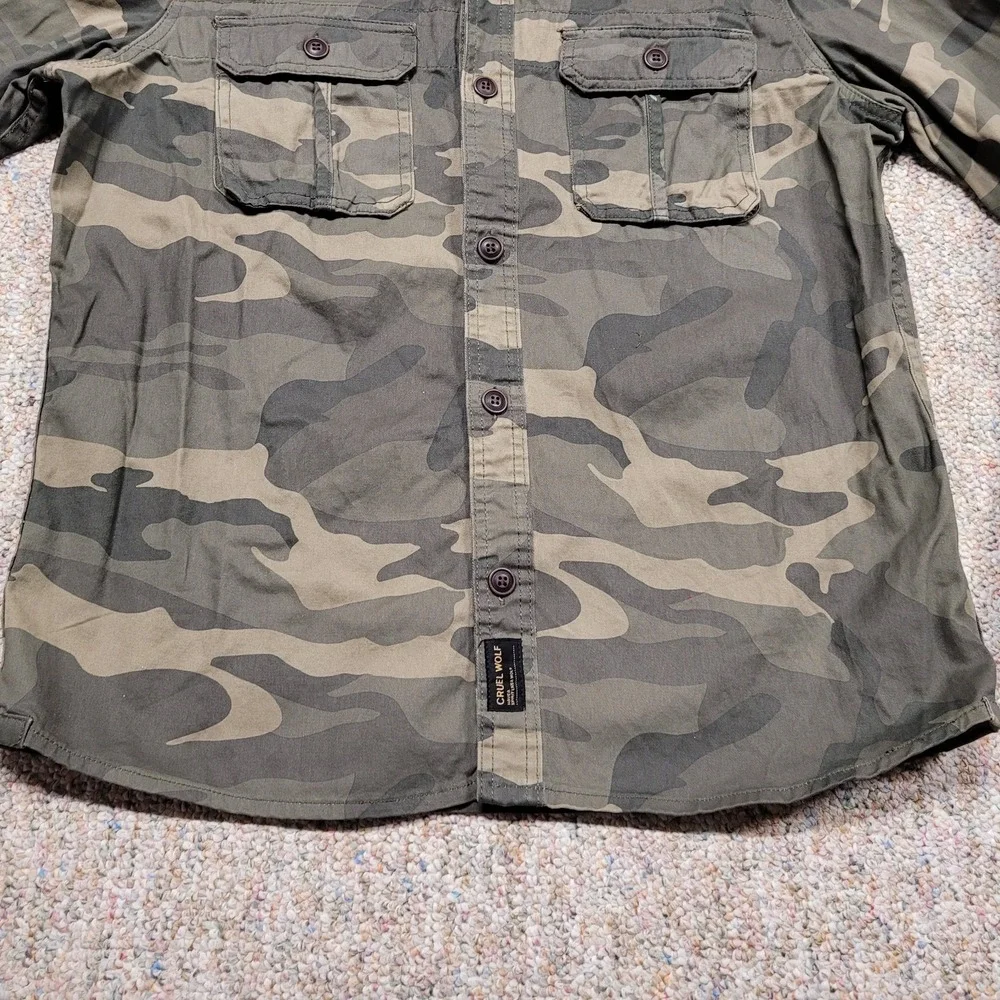 Abercrombie & Fitch Jacket Mens Large Woodland Camo Military Cruel Wolf‎ Muscle
